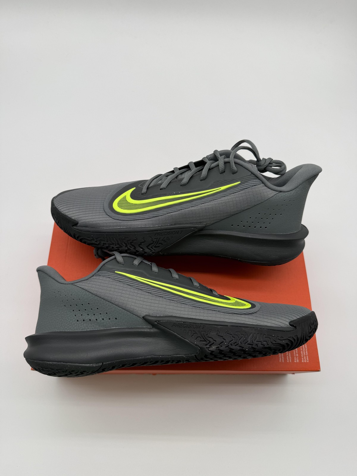 New Nike Precision Shoes Men’s Size 12 Gray Volt Basketball Sneakers HJ9153 004