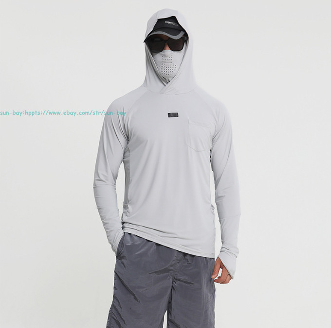 Men UPF 50+ Rash Guard Shirt Sun Protection T-Shirt Fishing Swim Quick Dry Tops