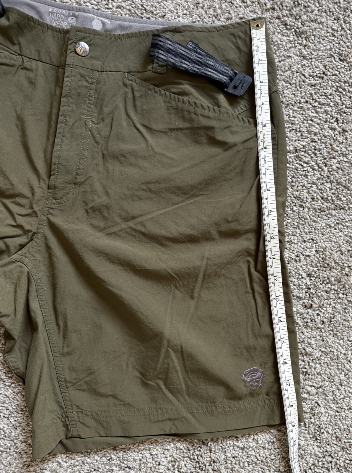 Mountain Hardwear Canyon Shorts – Olive Green UPF 50 Nylon Hiking Size Large