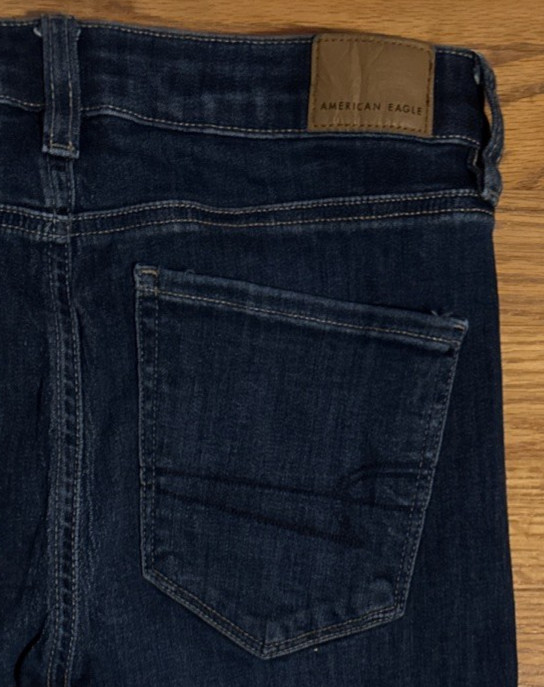 American Eagle Next Level Stretch Super Hi-Rise Jegging Dark Blue Jeans Women-6