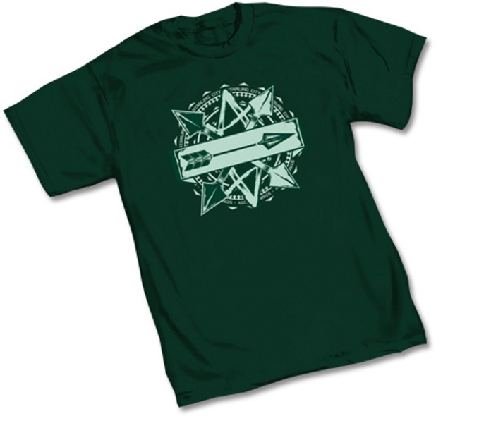 DC GREEN ARROW STARLING CITY SYMBOL LOGO – Green Adult Licensed T-Shirt – S-2XL
