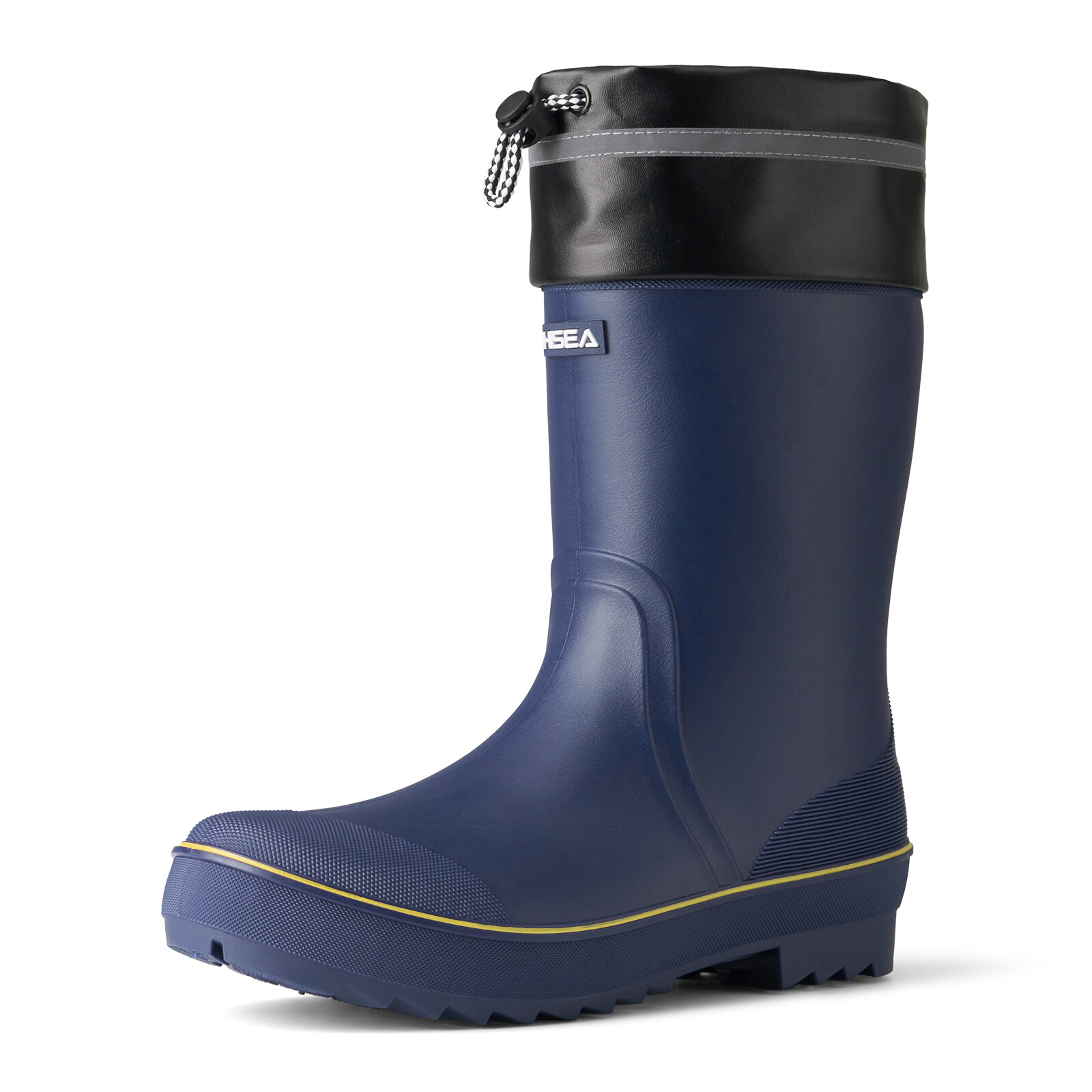 HISEA Men Rubber Rain Boots Strap Collar Lightweight Soft Yard Fishing Work Boot