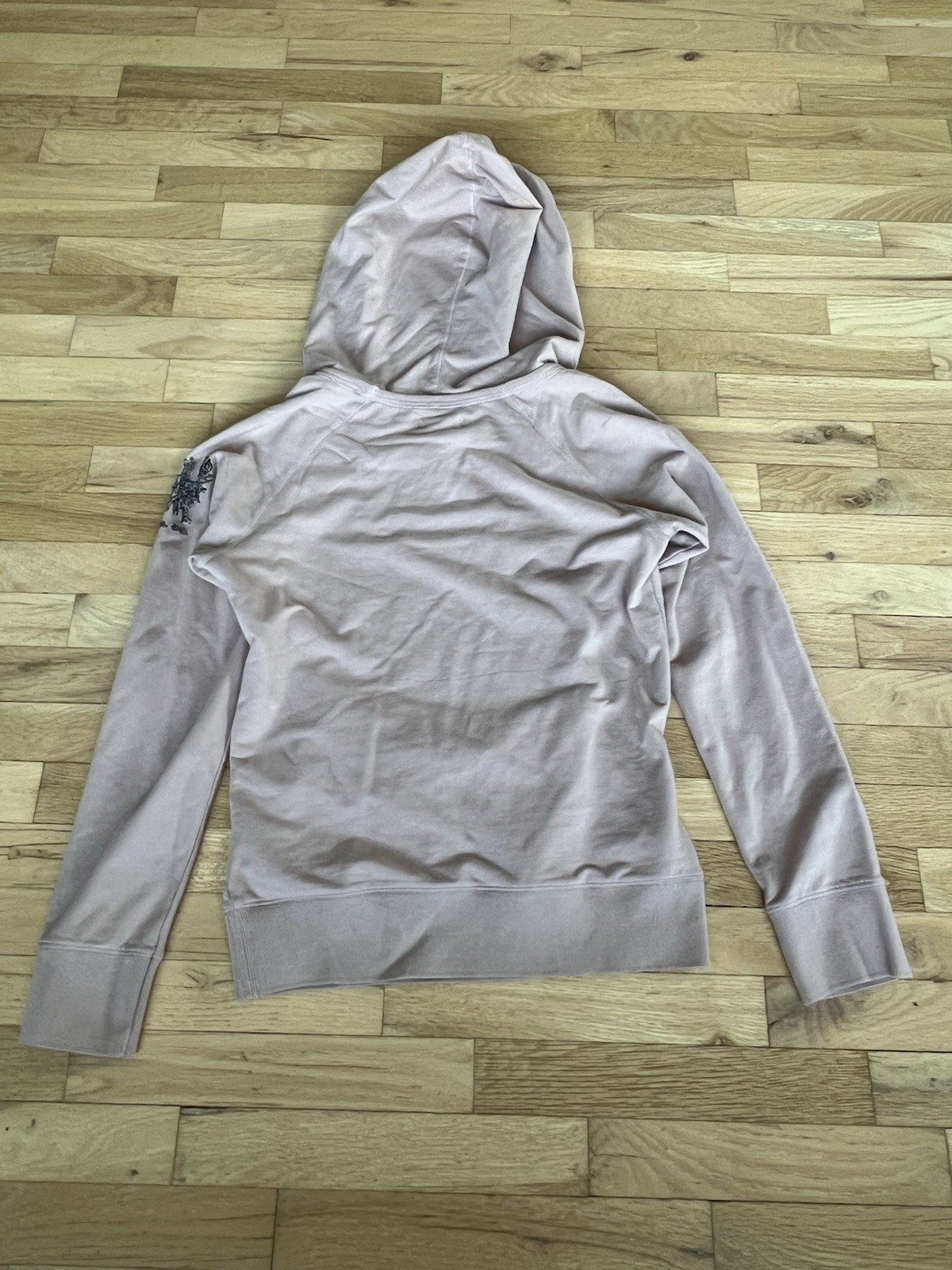 Diesel Blush Pink Hoodie Embroidered Eagle Sleeve Pullover Women’s L Y2K Grunge