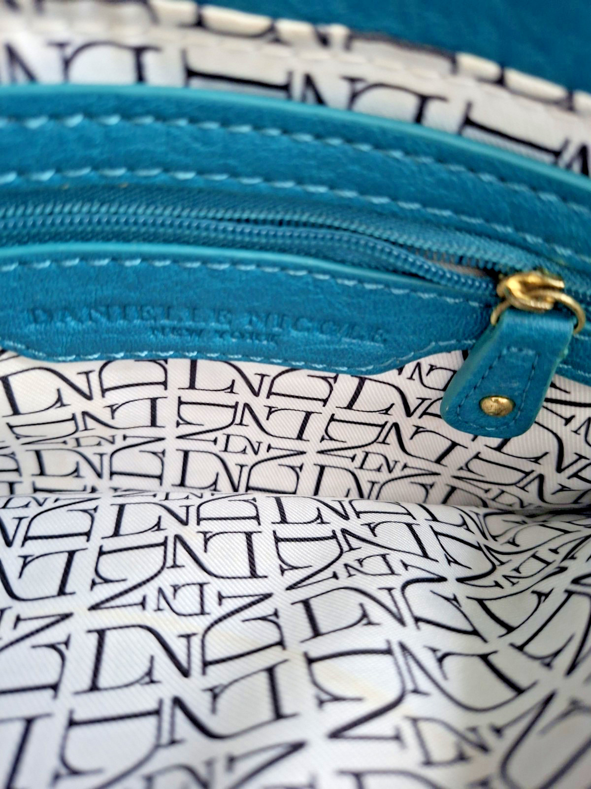 Danielle Nicole Teal Black Clutch Bag with Gold Hardware RETRO STYLE
