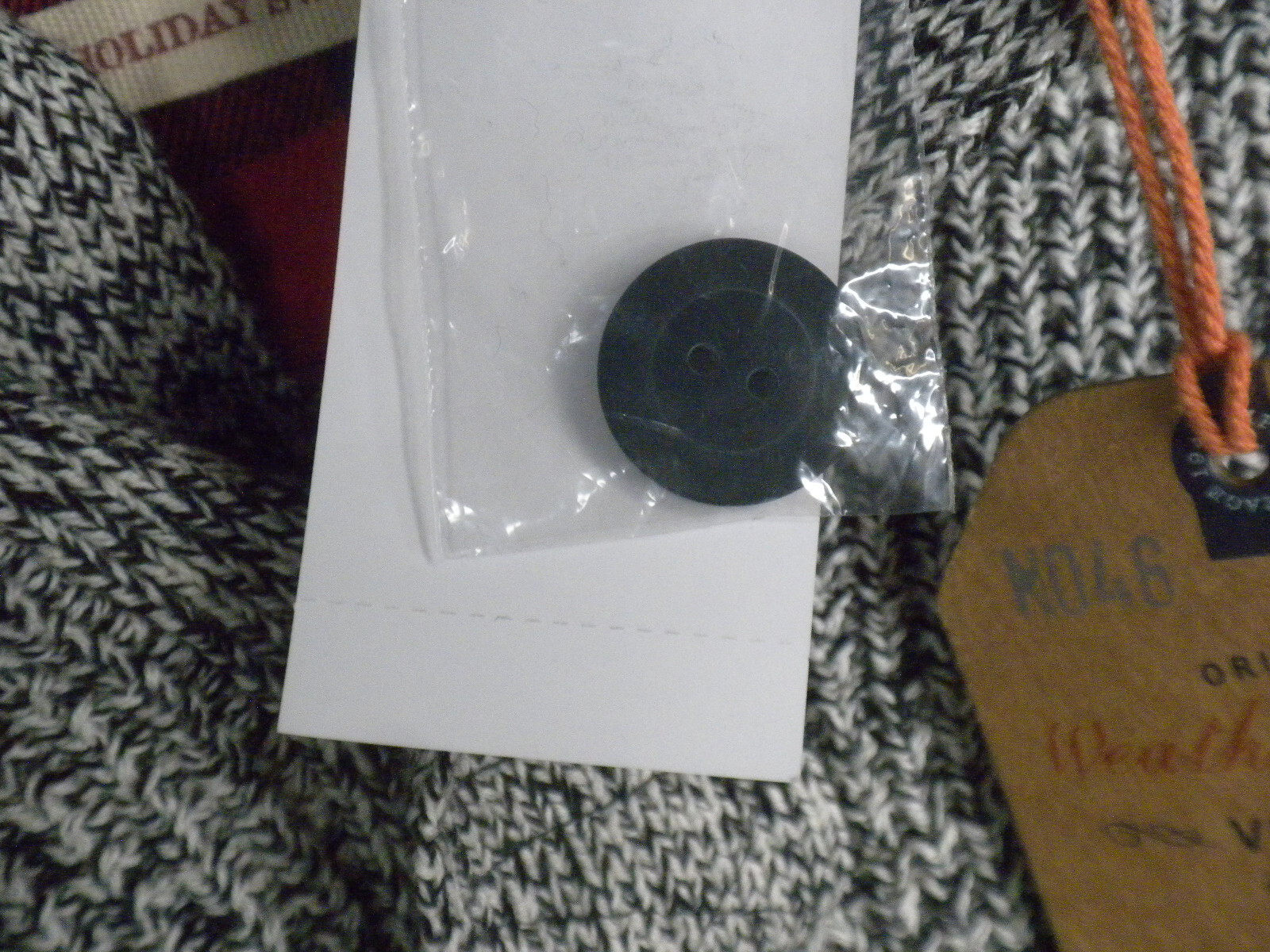 Weatherproof Men’s Black Ivory Marl Quarter Button Pullover Sweater Size S