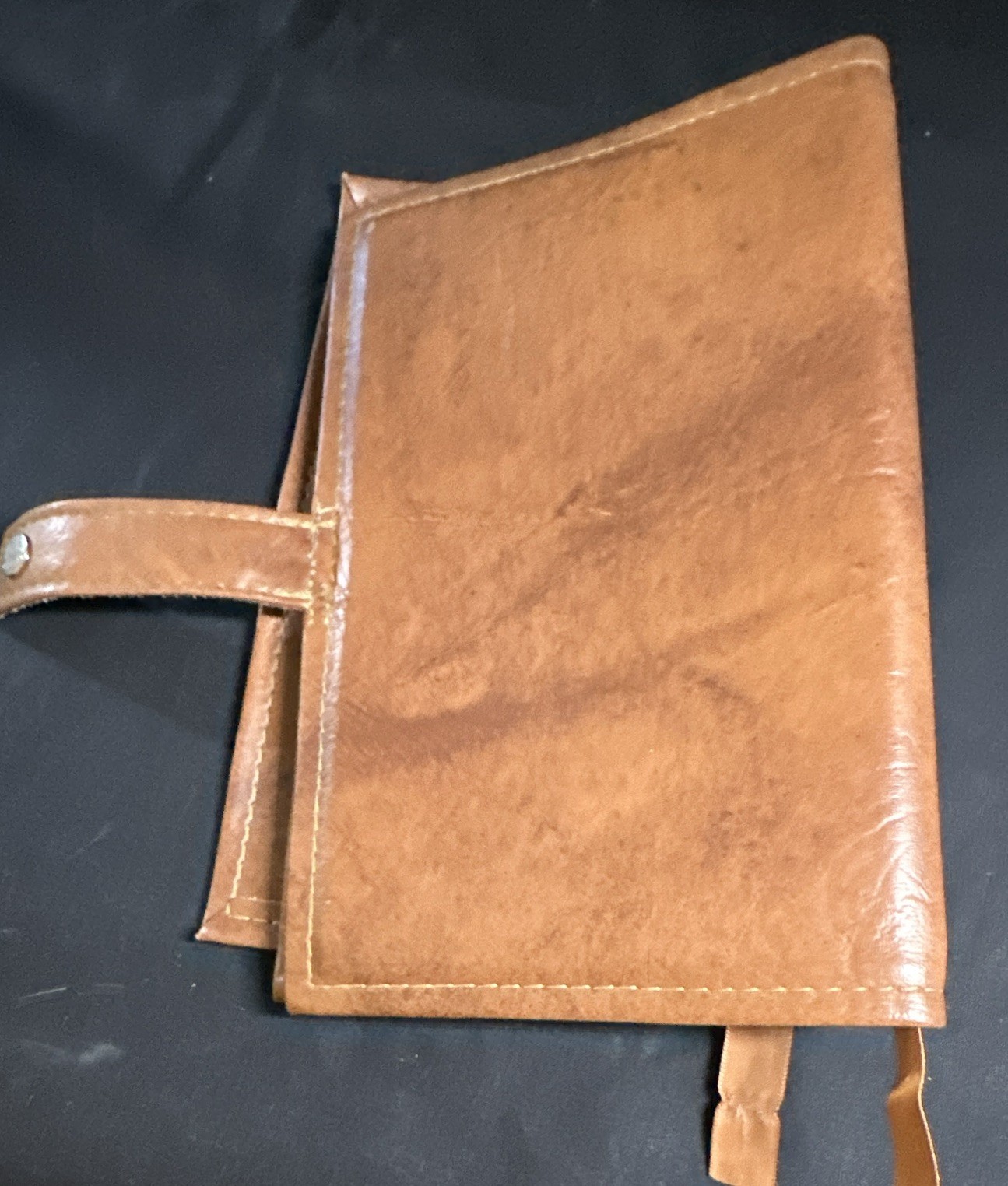 Brown Big Book/12 & 12 Holder Button Strap, Serenity Prayer, medallion holder