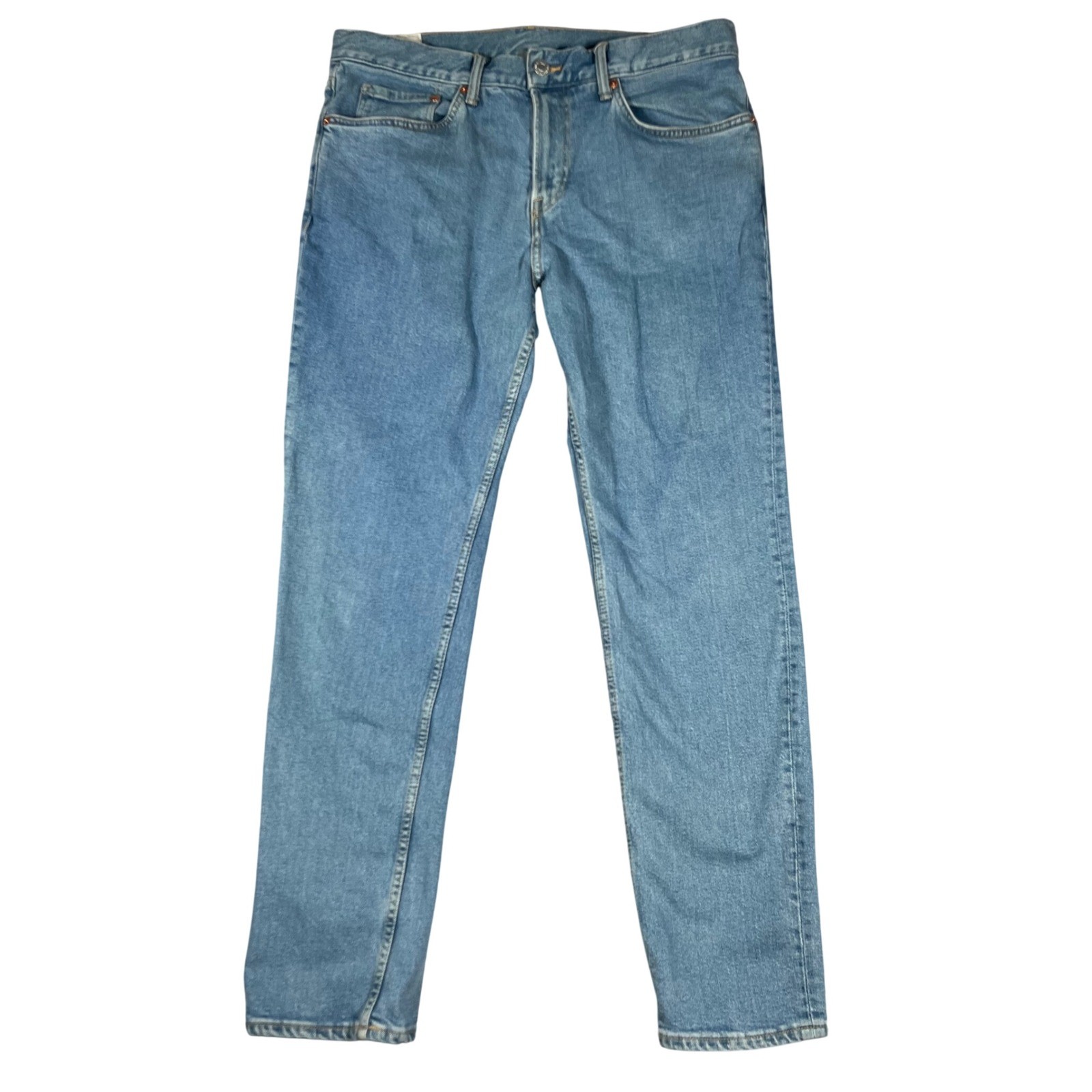 H&M Slim Fit Jeans Mens 34×32(30) Light Wash Blue Denim Stretch Pants 1024256 7