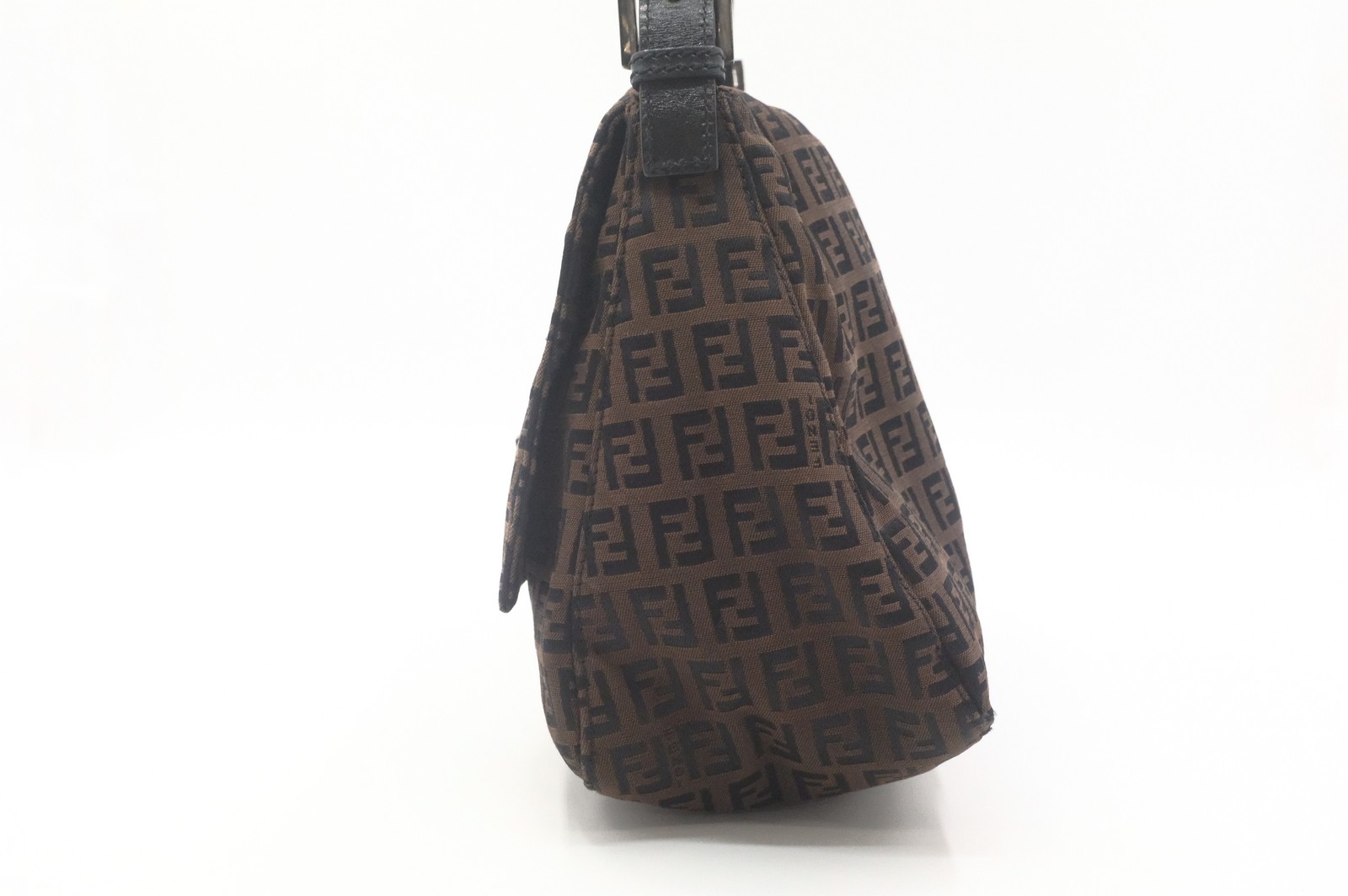 Authentic Fendi Zucchino Mamma Baguette Shoulder Bag 8BR001