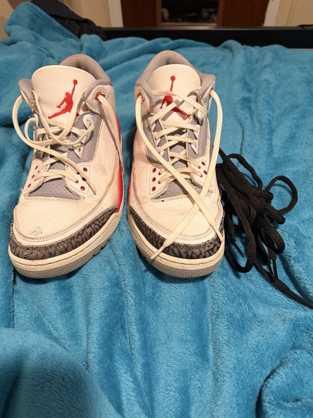 Nike Air Jordan 3 Men’s Mid Top Colorblock Leather Basketball Sneakers Size 13