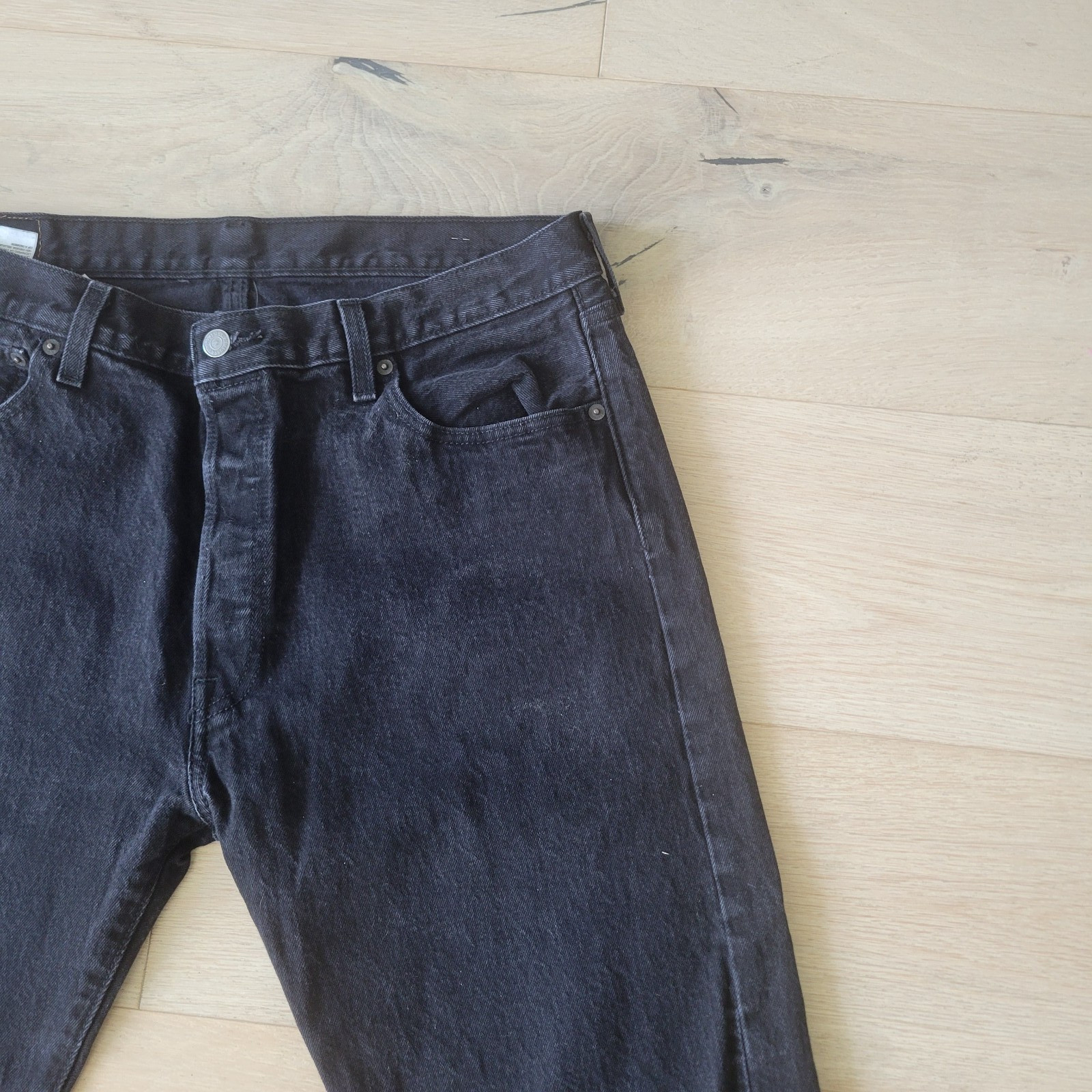 Levi’s 501 Original Fit Jeans Men’s 36×32 Black Wash Straight Leg Classic Denim