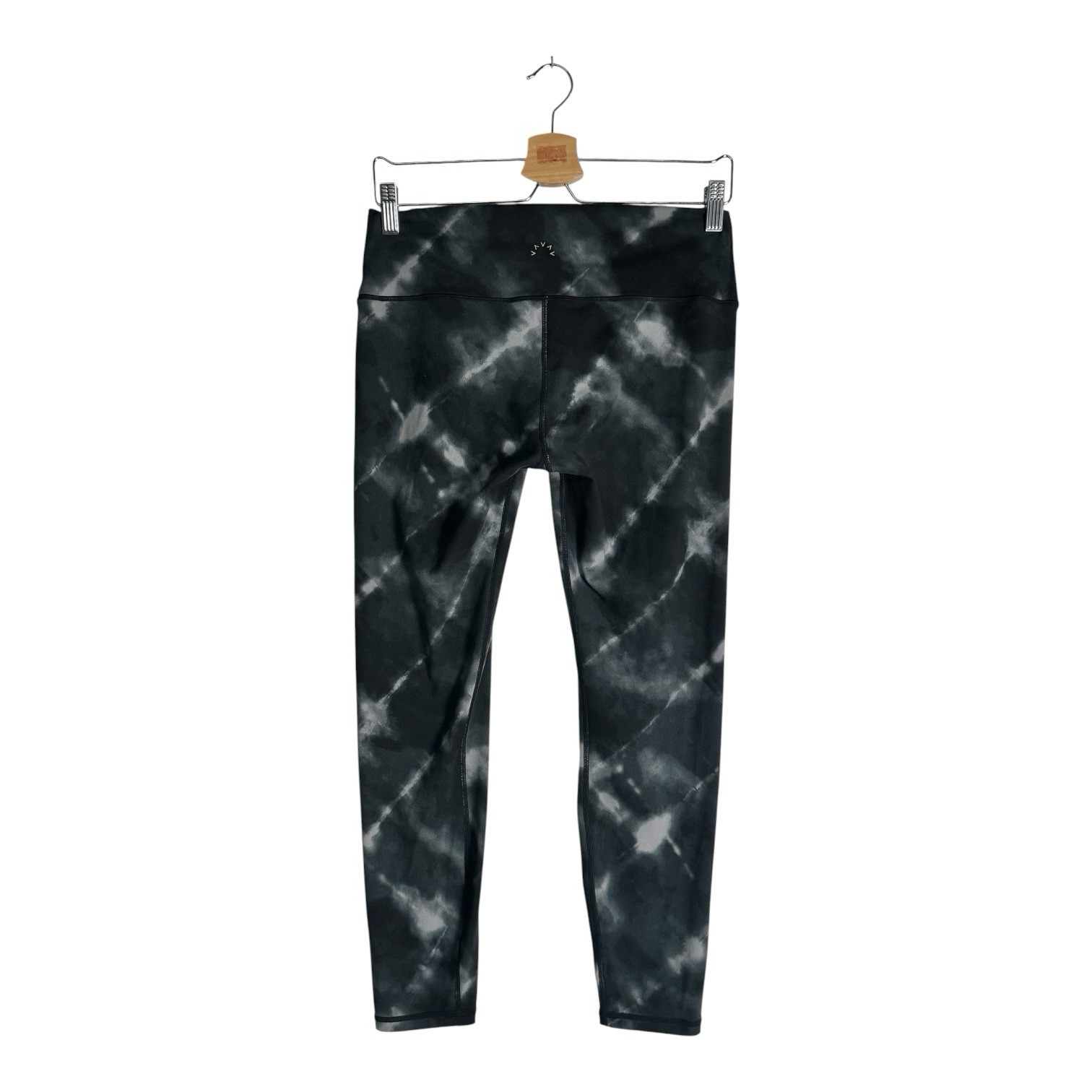 Varley Womens Century Leggings Black Gray Tie Dye Mid Rise 26” Ankle Active Sz L