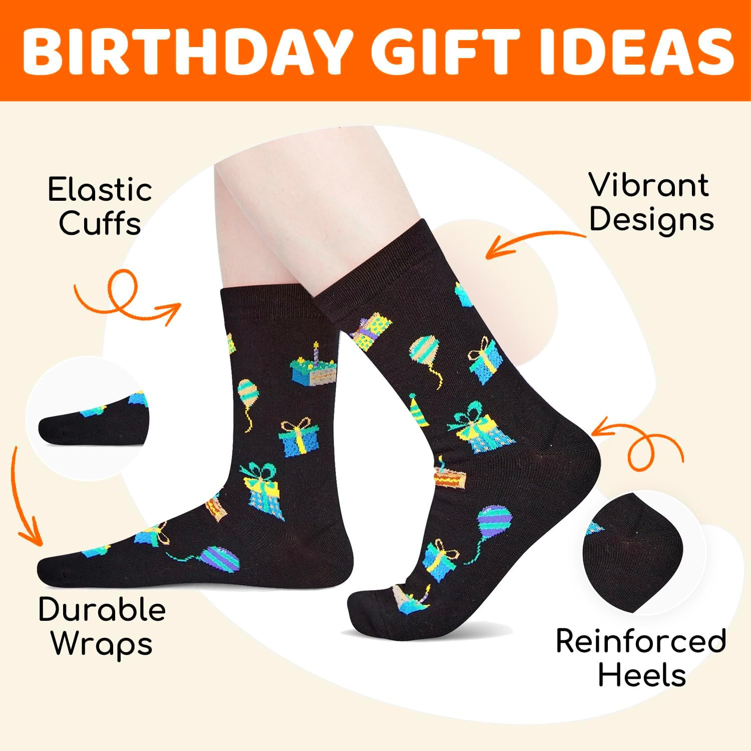 HAPPYPOP Elderly Birthday Gifts – Birthday Socks for 71-100 Years Old