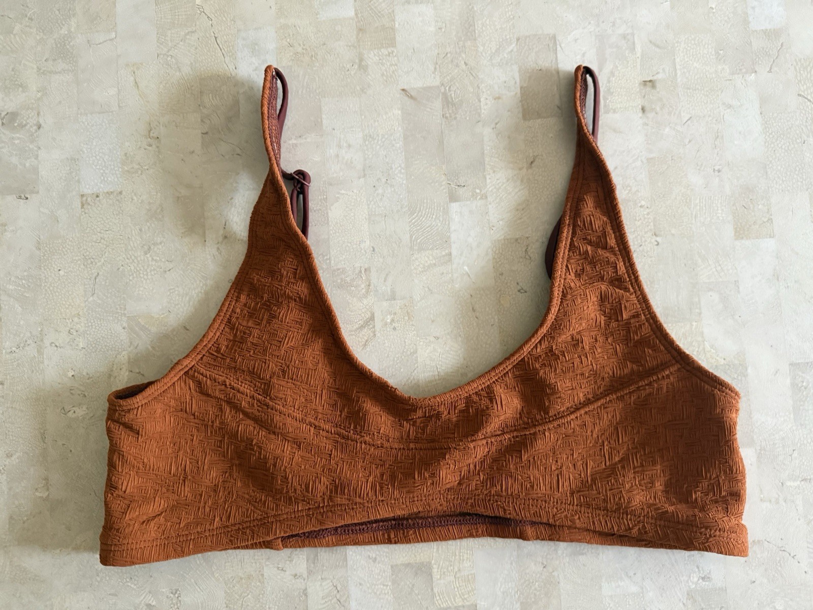 Free People FP Beach Farrah Dylan Bikini Top In Honey Ginger SZ Medium NWOT