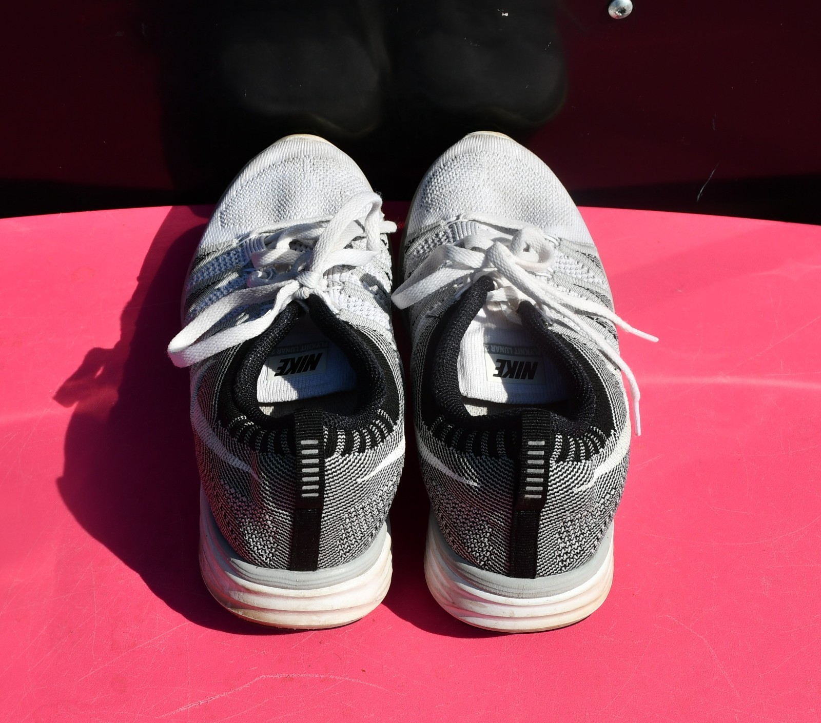 Women’s Nike Flyknit Lunar 2 Wolf Grey/Black/White 620658-100 Size 8.5 / UK Sz 6