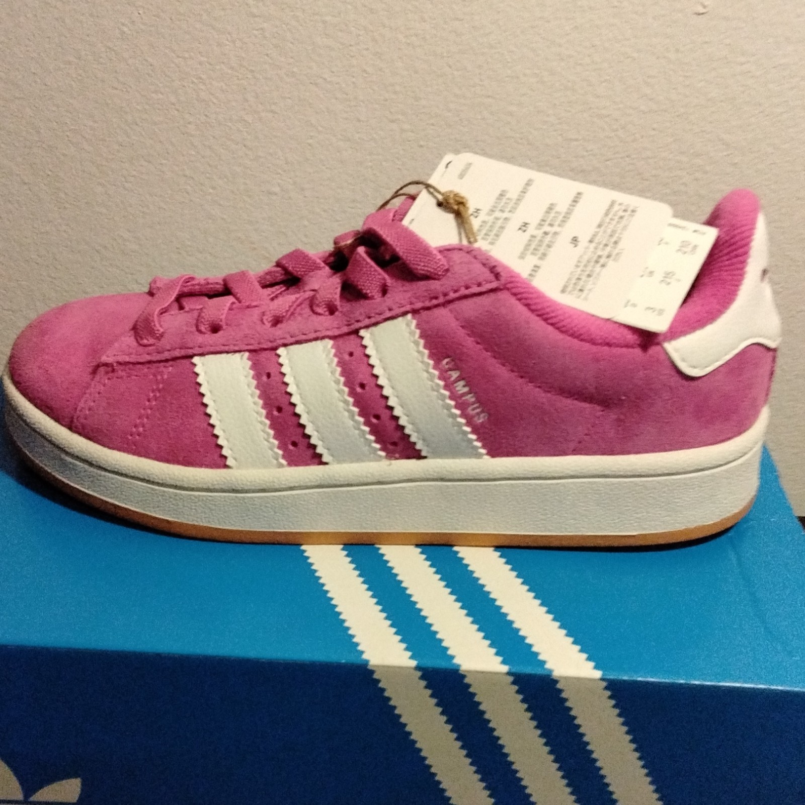 adidas Campus 00s EL C Unisex Kids US 3 Pink/White Suede Low Top JH6328