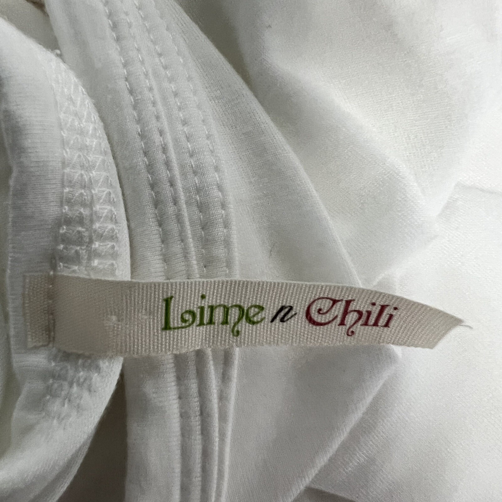 Lime n Chili Womens Top Cross Laced V-Neck 3/4 Sleeve Casual Ivory Size S