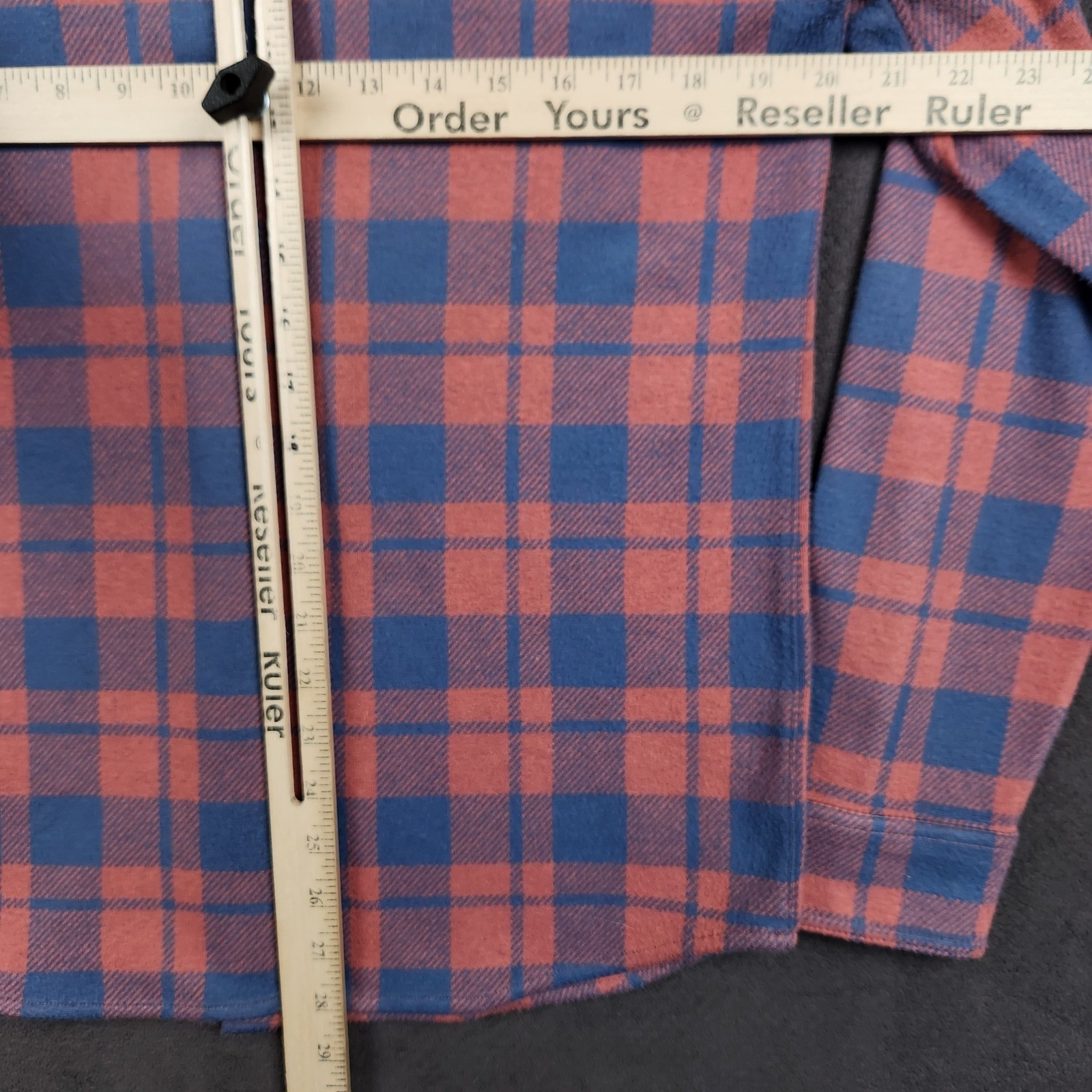Faherty Legend Sweater Flannel Shirt Mens Medium Rose Blue Check Knit Button Up