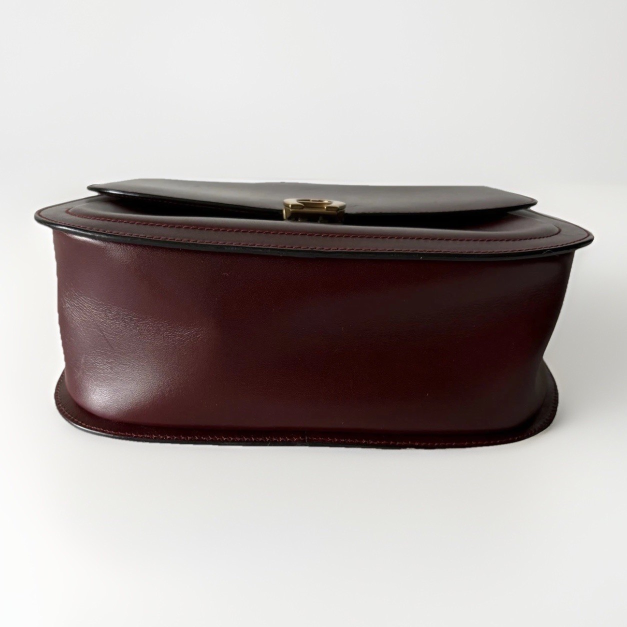 Authentic vintage AIGNER Handbag Leather Burgandy From Japan 0955