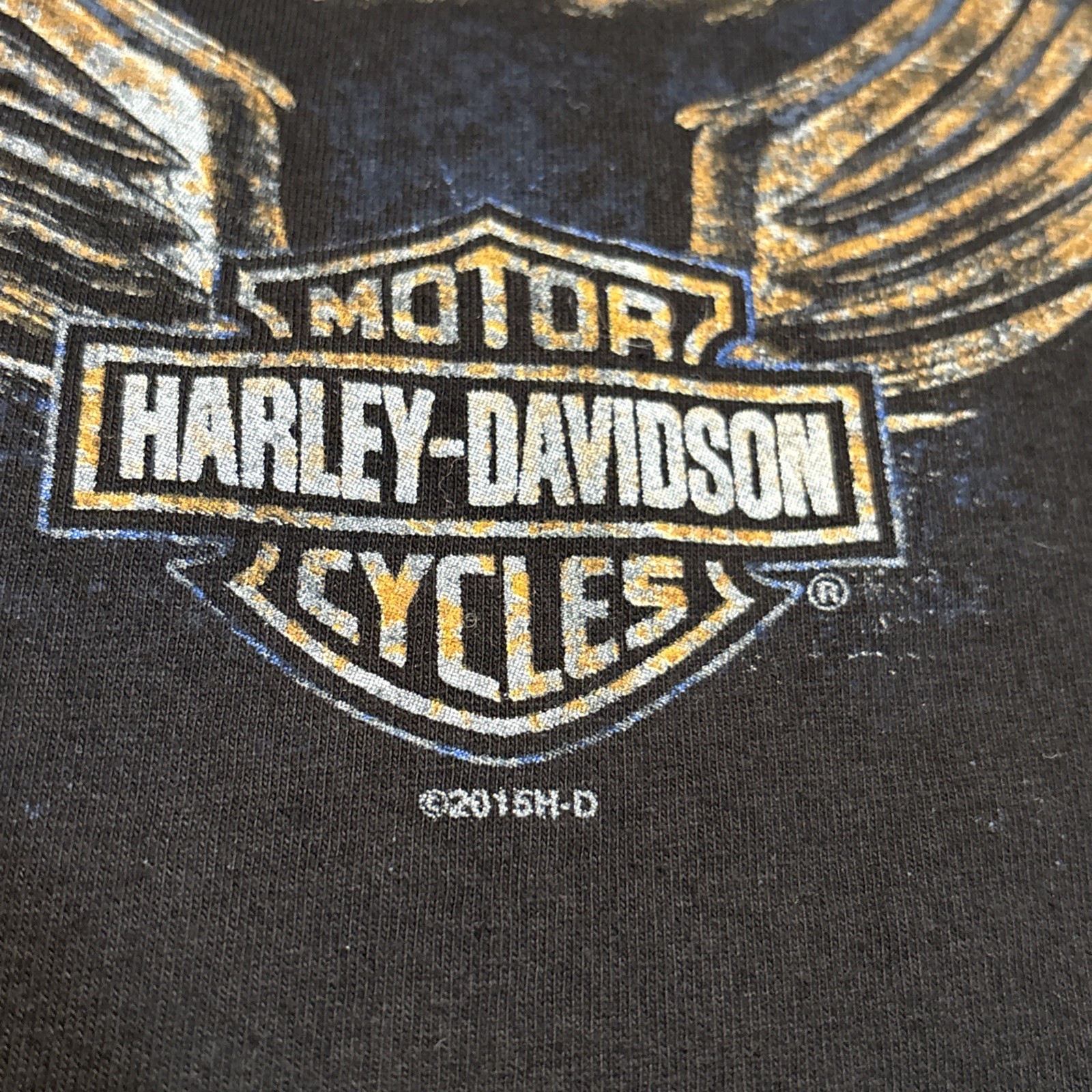 New 2015 Harley Davidson Skull American Flag Eagle Biker Motorcycle Shirt XL
