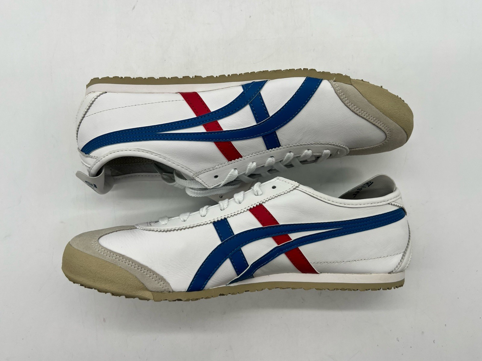Onitsuka Tiger Mexico 66 DL408 Men Sz 11 White Red Blue Leather Fashion Sneakers