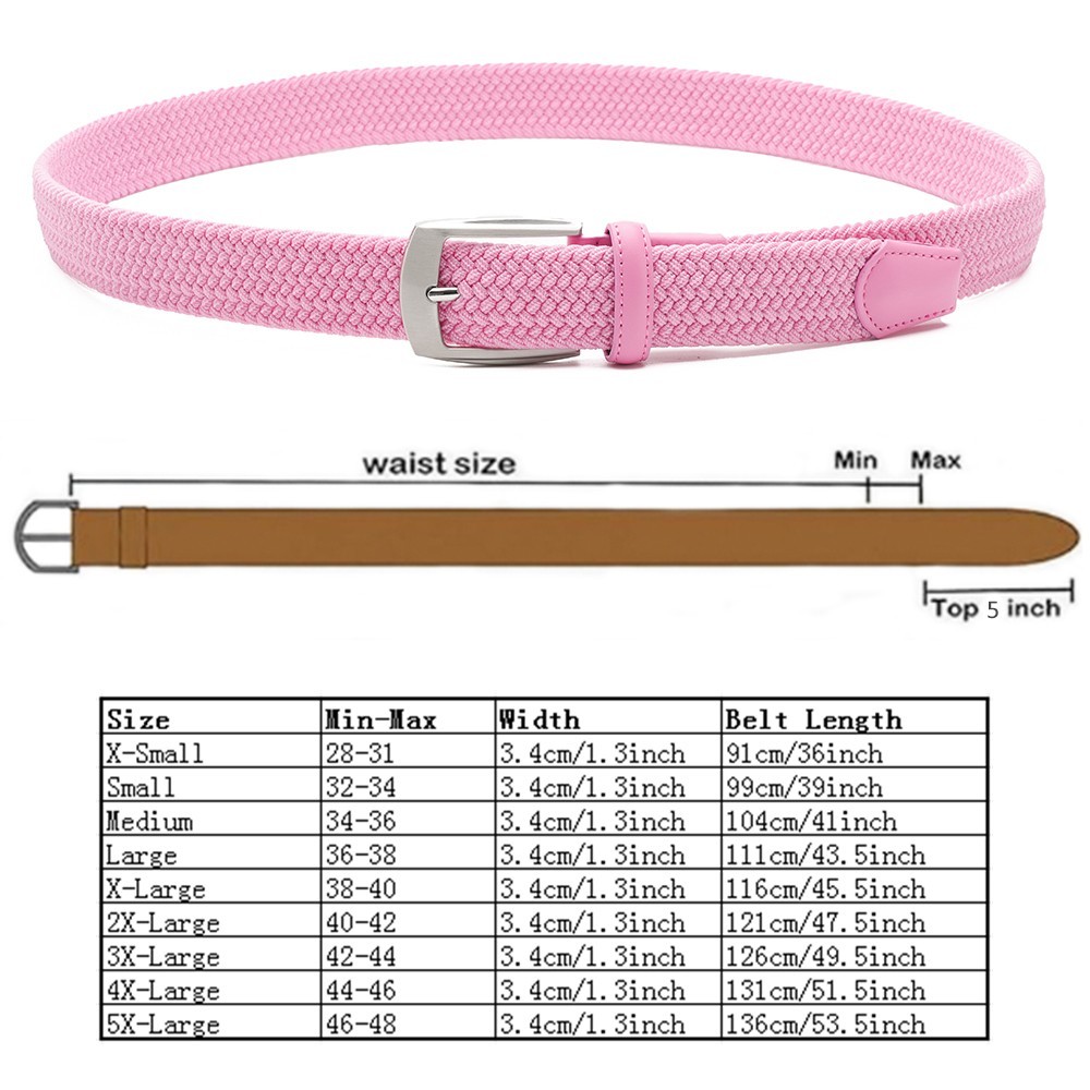 Elastic Fabric Braided Belt,Enduring Stretch Woven Belt for Mens Belt Unisex