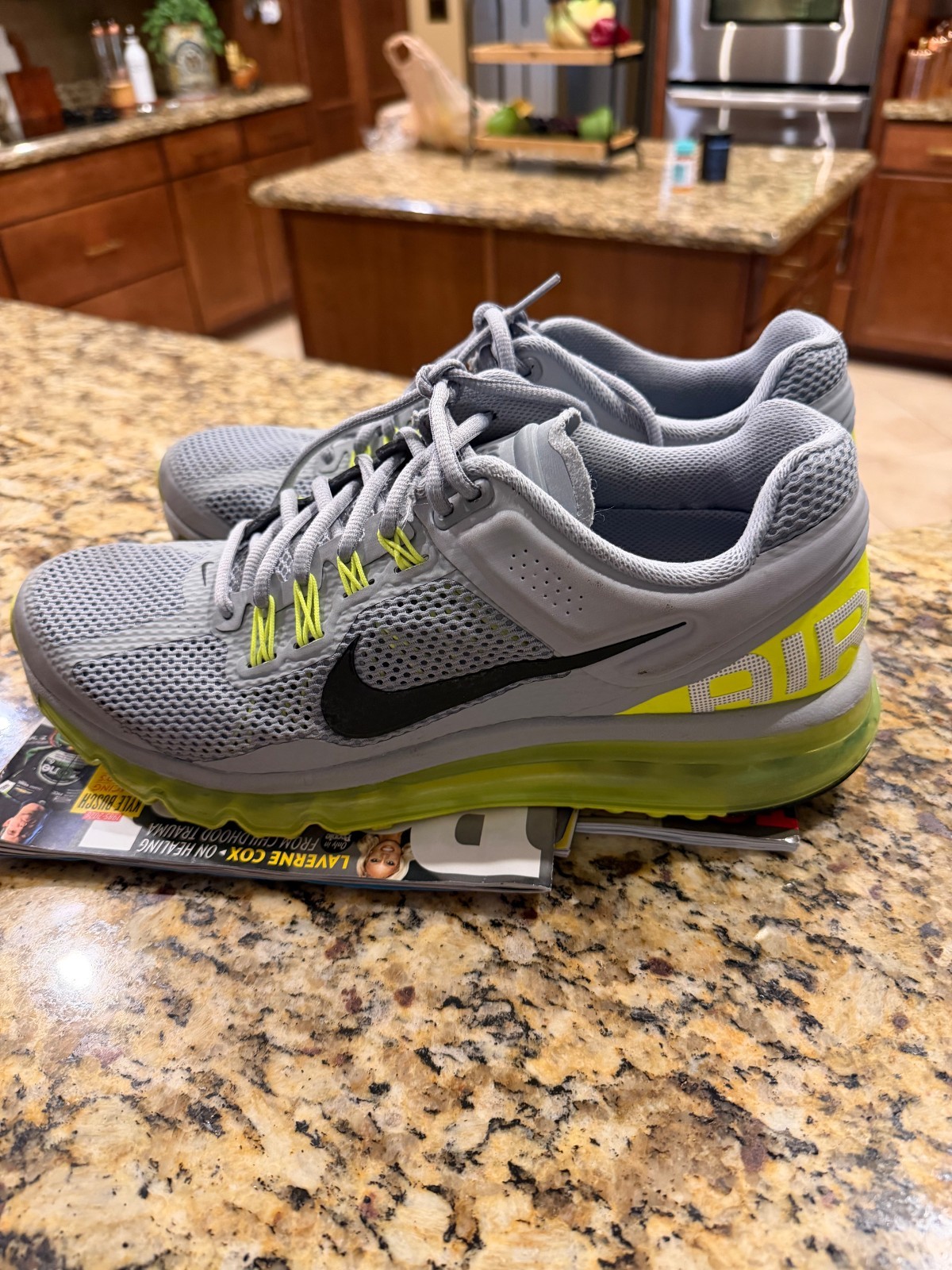 Size 10.5 – Nike Air Max+ 2013 Wolf Grey Voltvpre-owned, great
