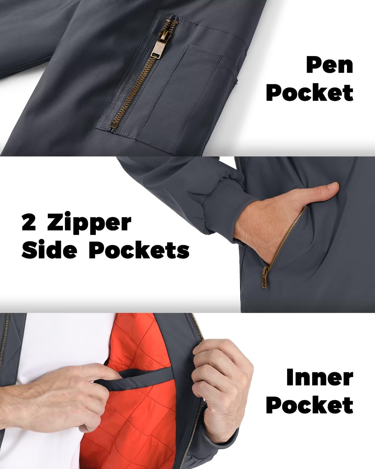 Men’s Premium Letterman Bomber Jacket Pilot Jacket Warm Padded Casual Work Coats