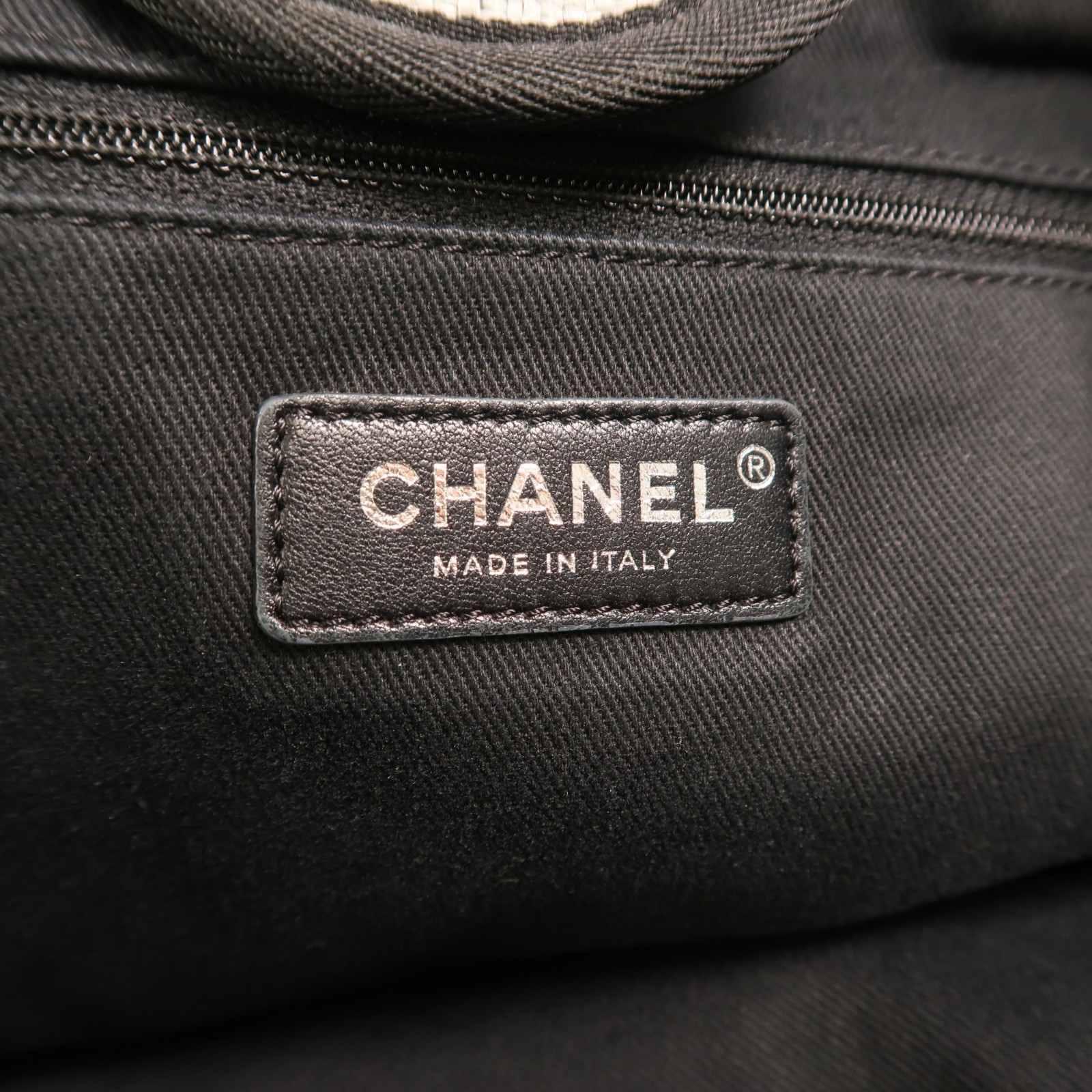 CHANEL CC SHW Deauville Tote 2 Way Chain Shoulder Bag Canvas White