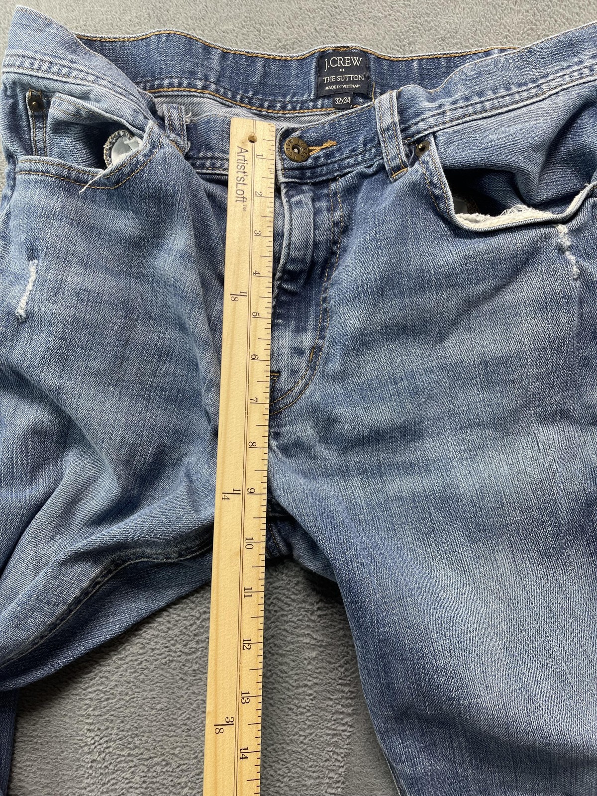 J.Crew The Sutton Jeans Mens 32×34** Blue Med Wash Slim Straight Stretch Denim