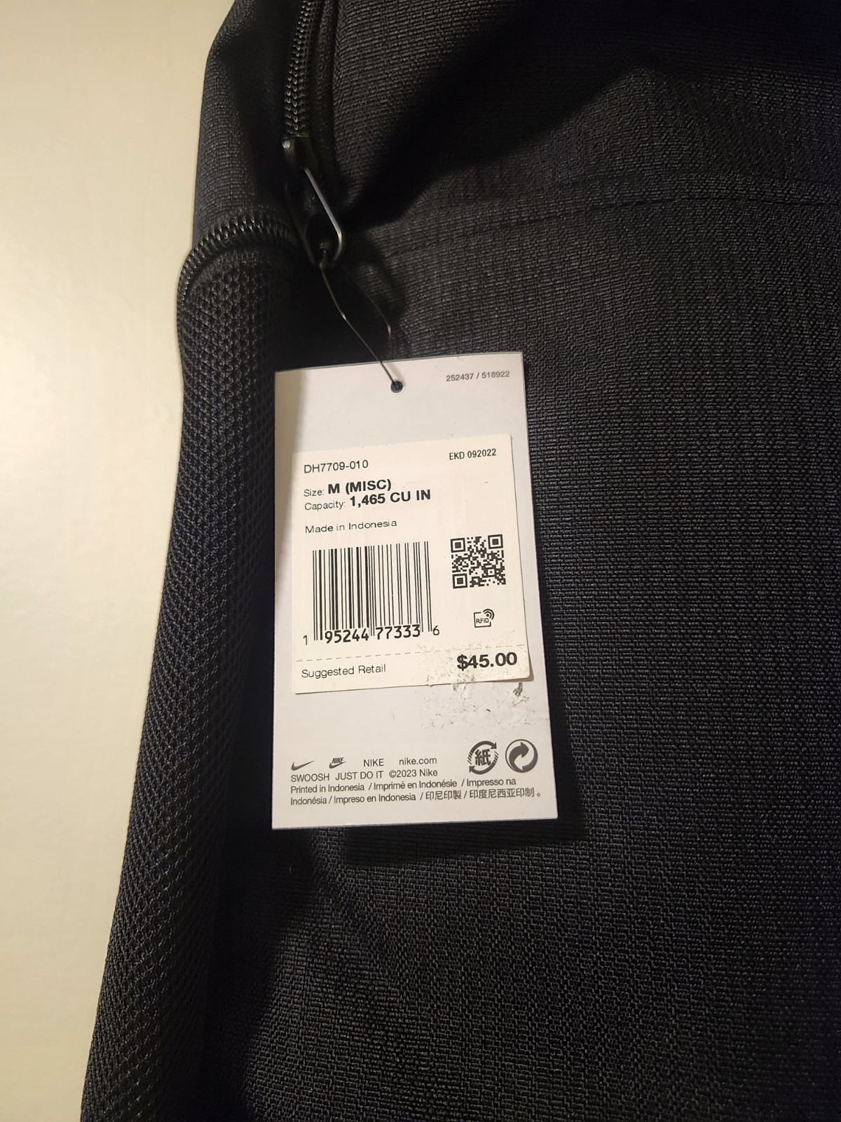 Nike Brasilia 9.5 Training Backpack 24L Medium DH7709-010 Black