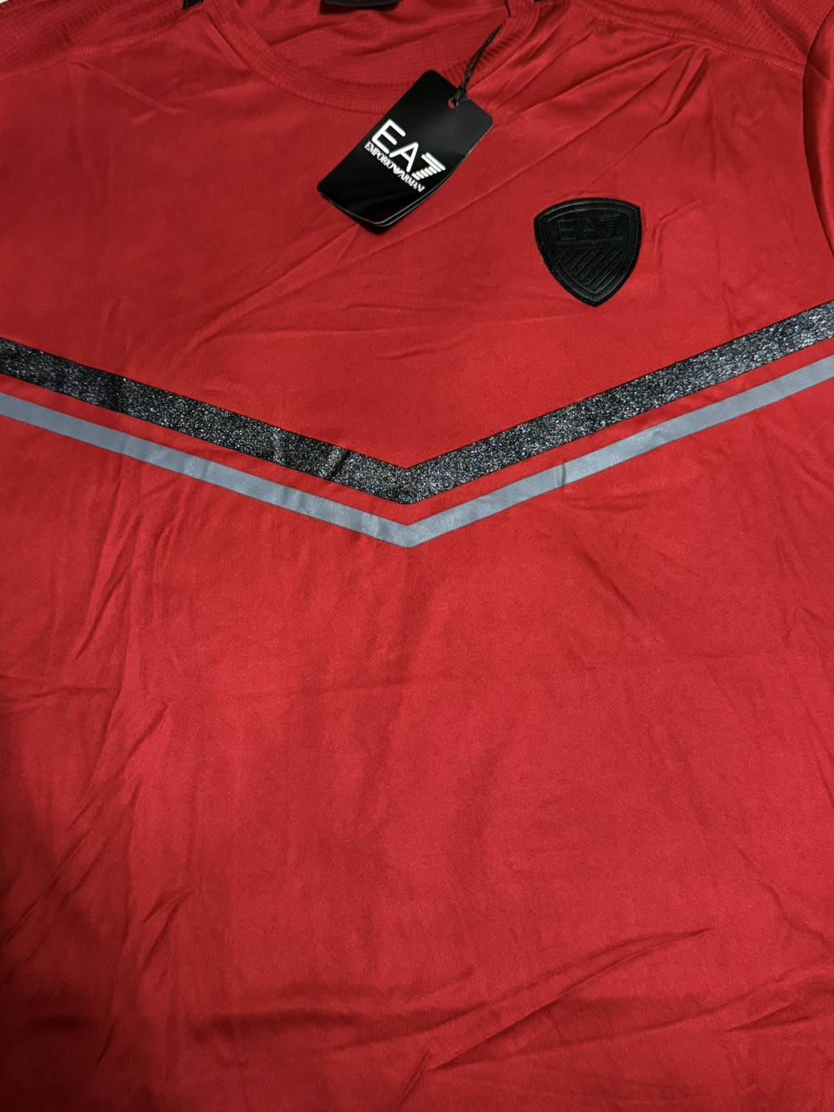 Emporio Armani EA7 Men’s Red Dynamic Athlete Jersey Tee T-Shirt M