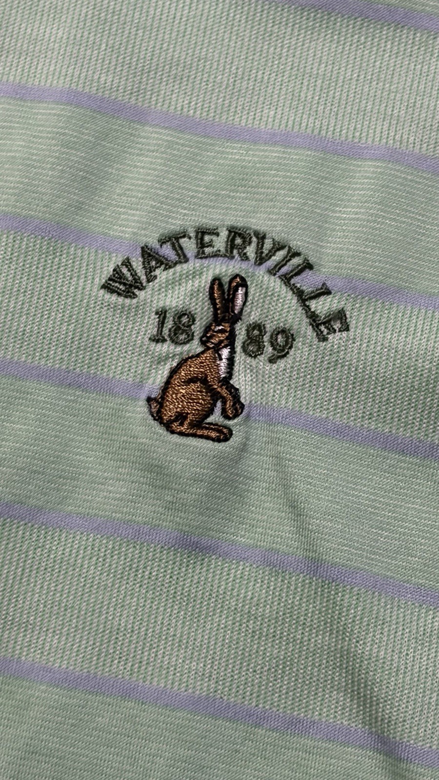 Peter Millar Polo Shirt Mens XL Green Purple Stripe Waterville Club Golf