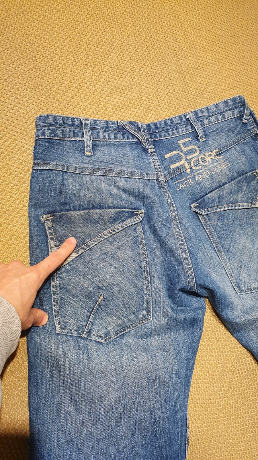 Jack & Jones Core Men’s Blue Wide Leg Jeans Sz W34 L30 Premium 100% Cotton Demin