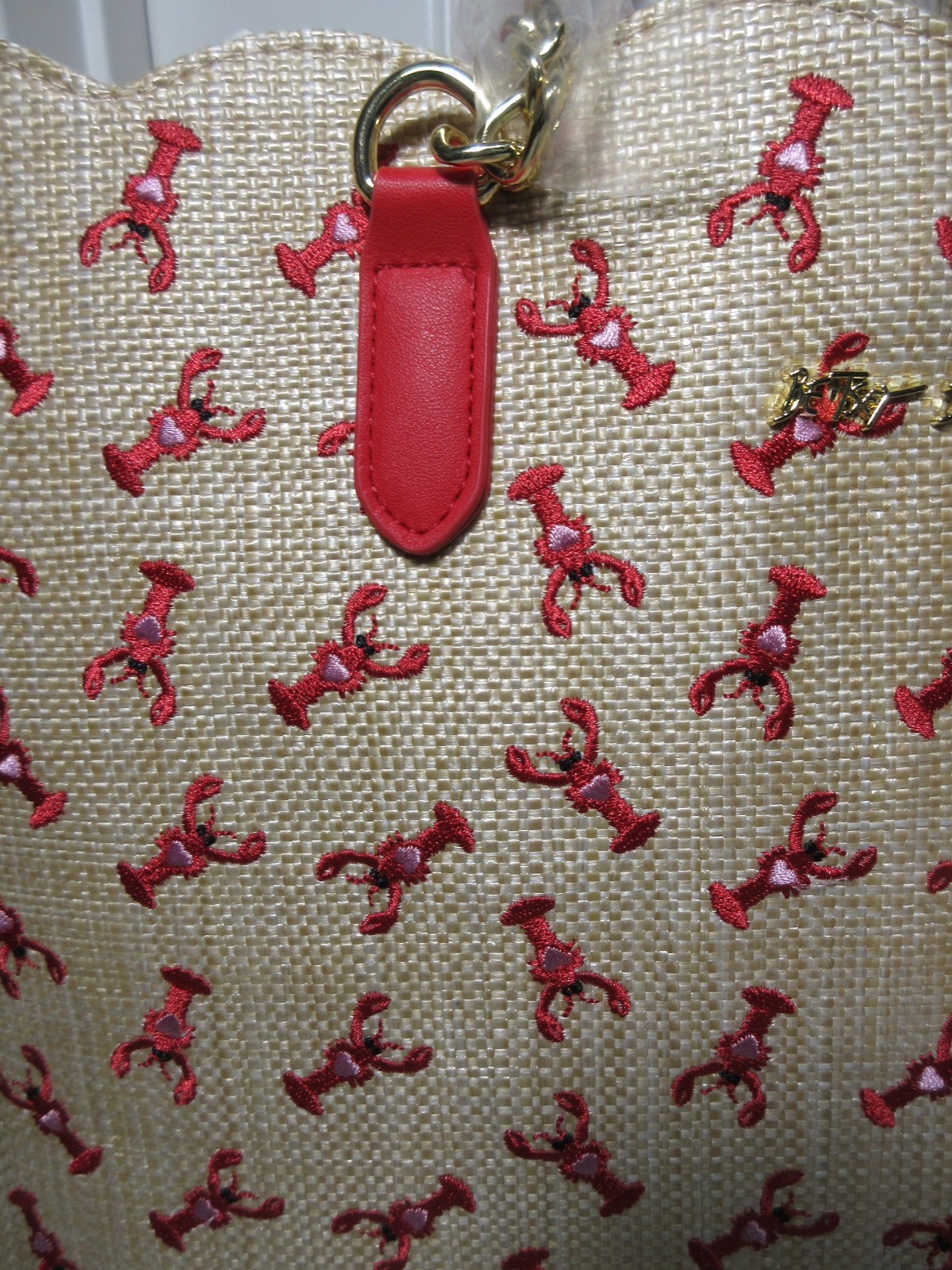 BETSY JOHNSON LOBSTER PRINT TOTE/SHOULDER BAG SCARF NWT