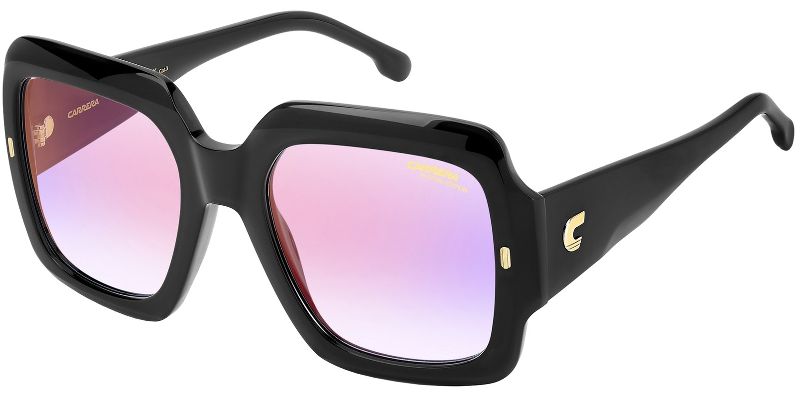 Carrera Women’s Black Oversize Squared Butterfly Sunglasses – CA3004S 0807 TE