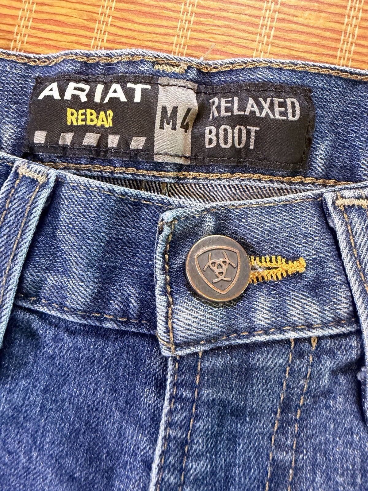 Ariat Rebar M4 Relaxed Boot Cut Jeans Men’s 28/30 Blue Durastretch Edge[H-144]