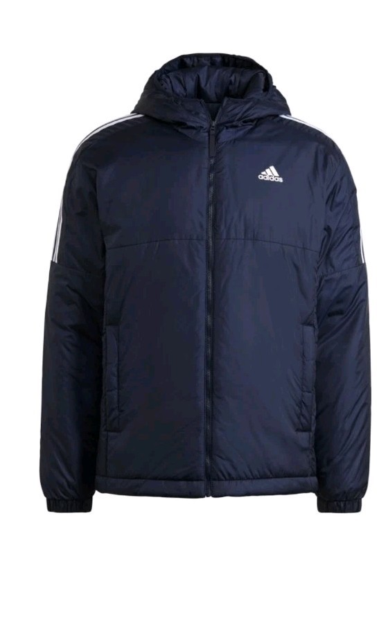 Adidas Logo Men’s Essentials Insulated Hooded Jacket Legend Ink Size M New
