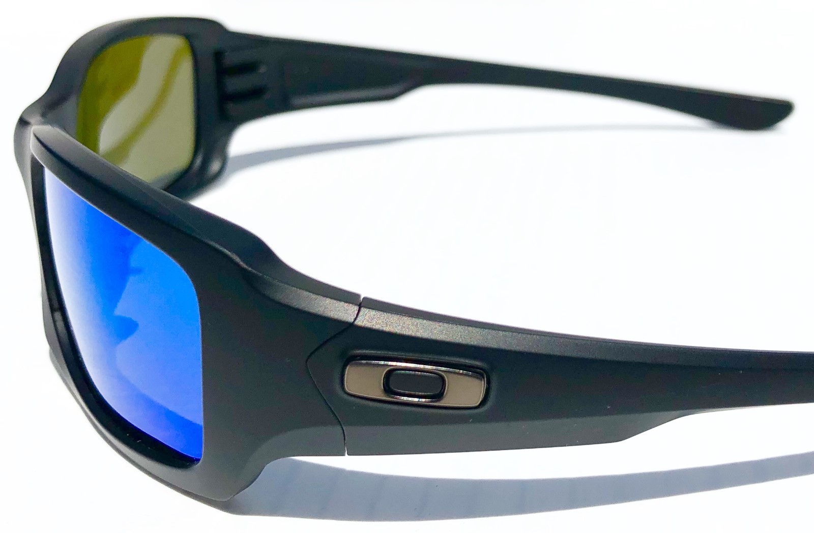 NEW Oakley FIVES Squared Matte Black w POLARIZED Galaxy BLUE Sunglass 9238
