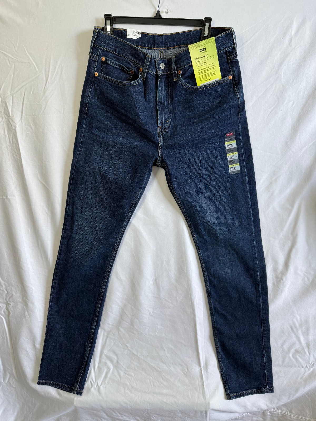 Mens Levi 510 skinny fit jeans, Blue Dark Wash, 34×34