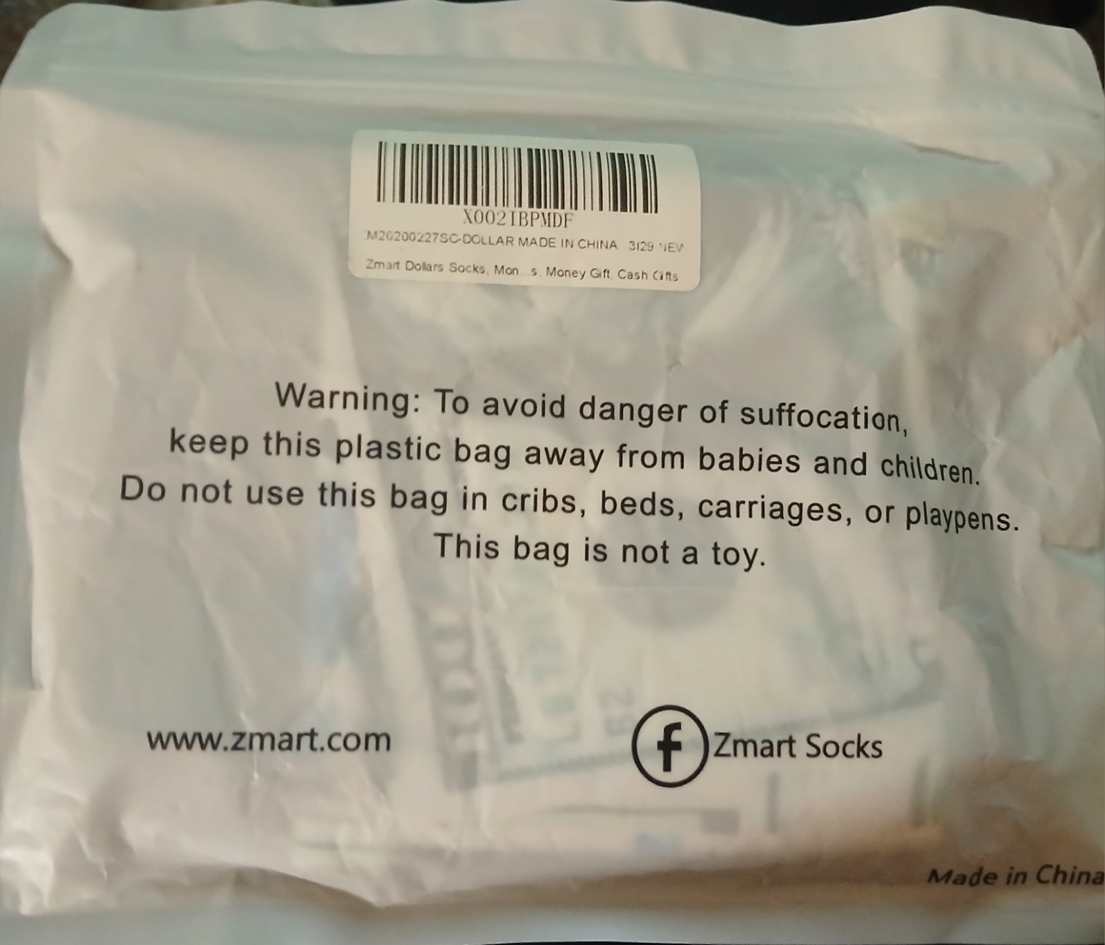Zmart Blueface $100 Socks. Adult Unisex NIP