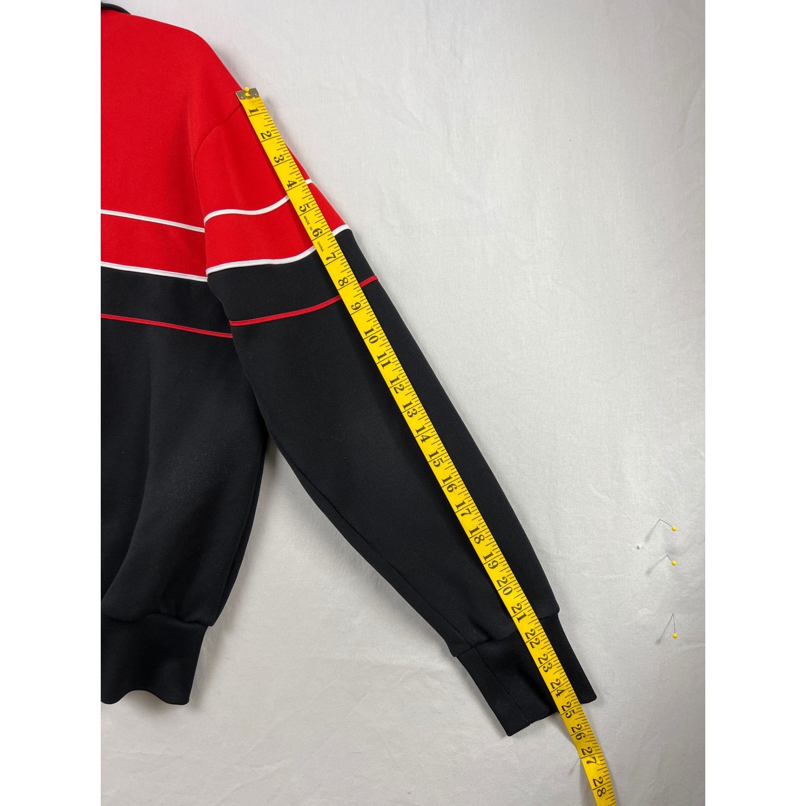 Adidas Y2k Track Jacket Men M Red Black Colorblock Trefoil Full Zip Stand Collar