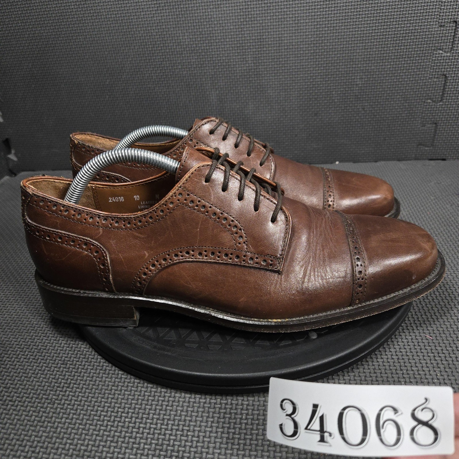 Bostonian Shoes Mens Size 10 Brown Leather Cap Toe Derby Dress Made In Italy