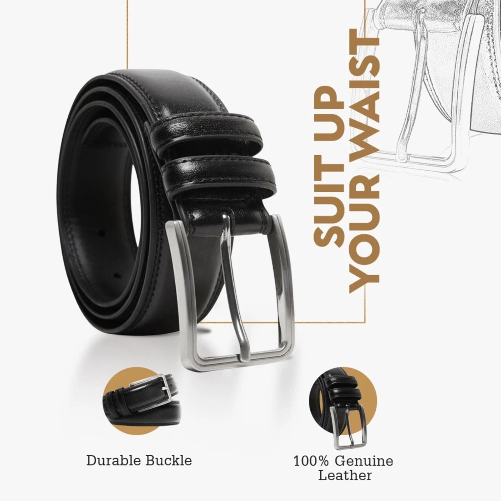 Genuine Leather Belts For Men Classy Dress Belts Mens Belt Many Colors & Sizes