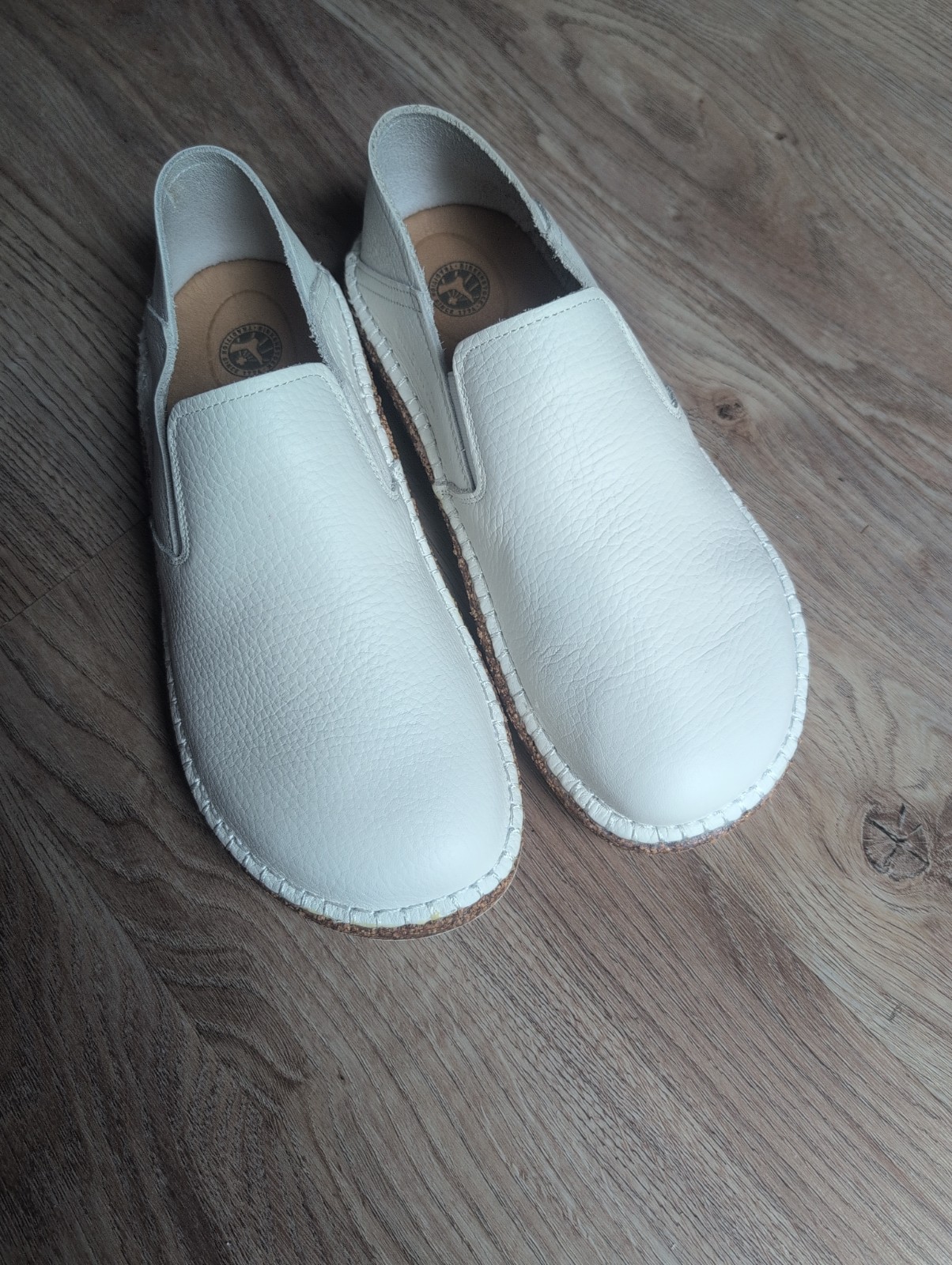 Birkenstock Callan Slip On Convertible Leather Shoes Womens 7-7.5 Eu 38 White