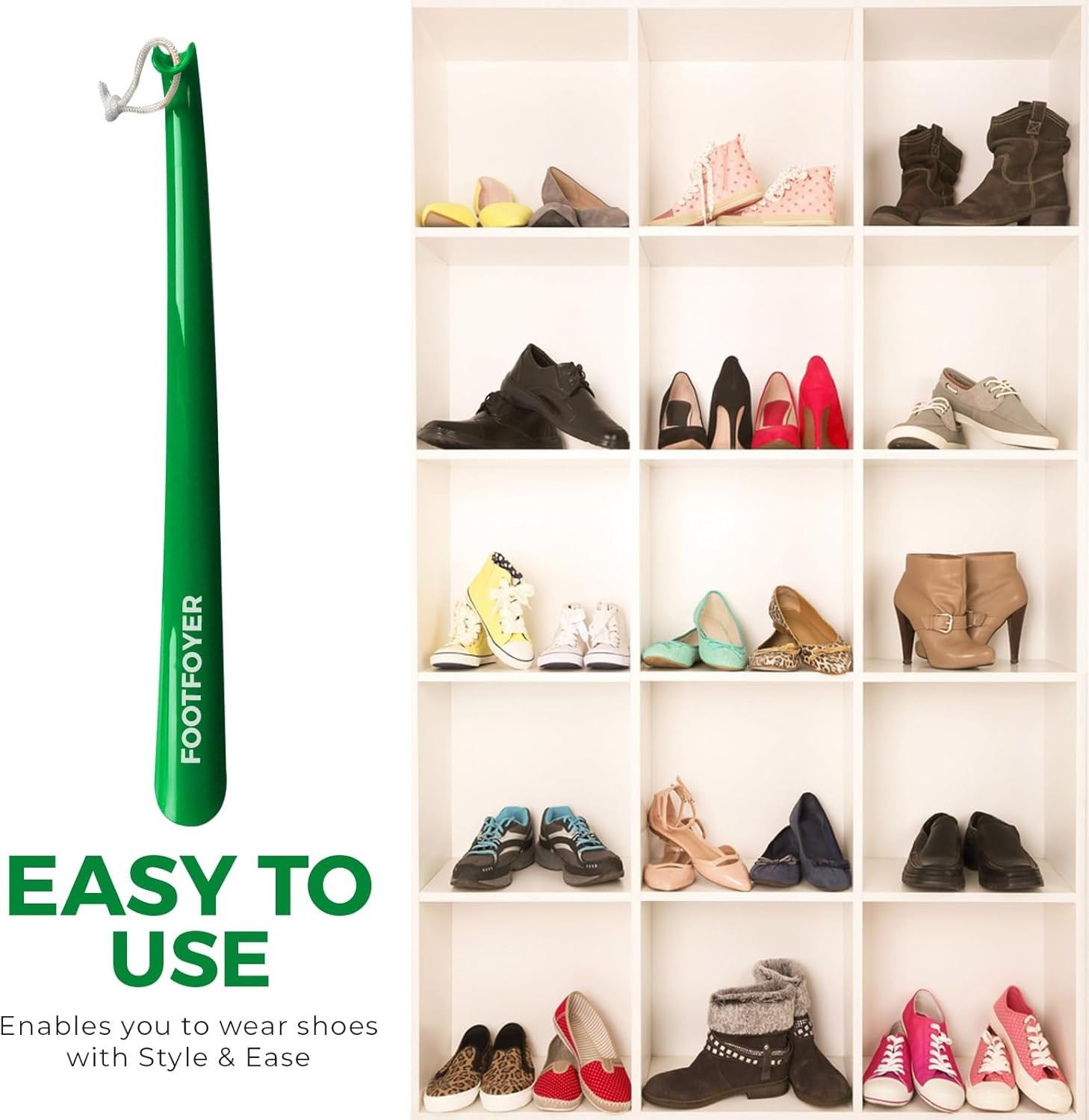 Comfortable 17-Inch Long Shoehorn with Ergonomic Handle for Effortless Wear