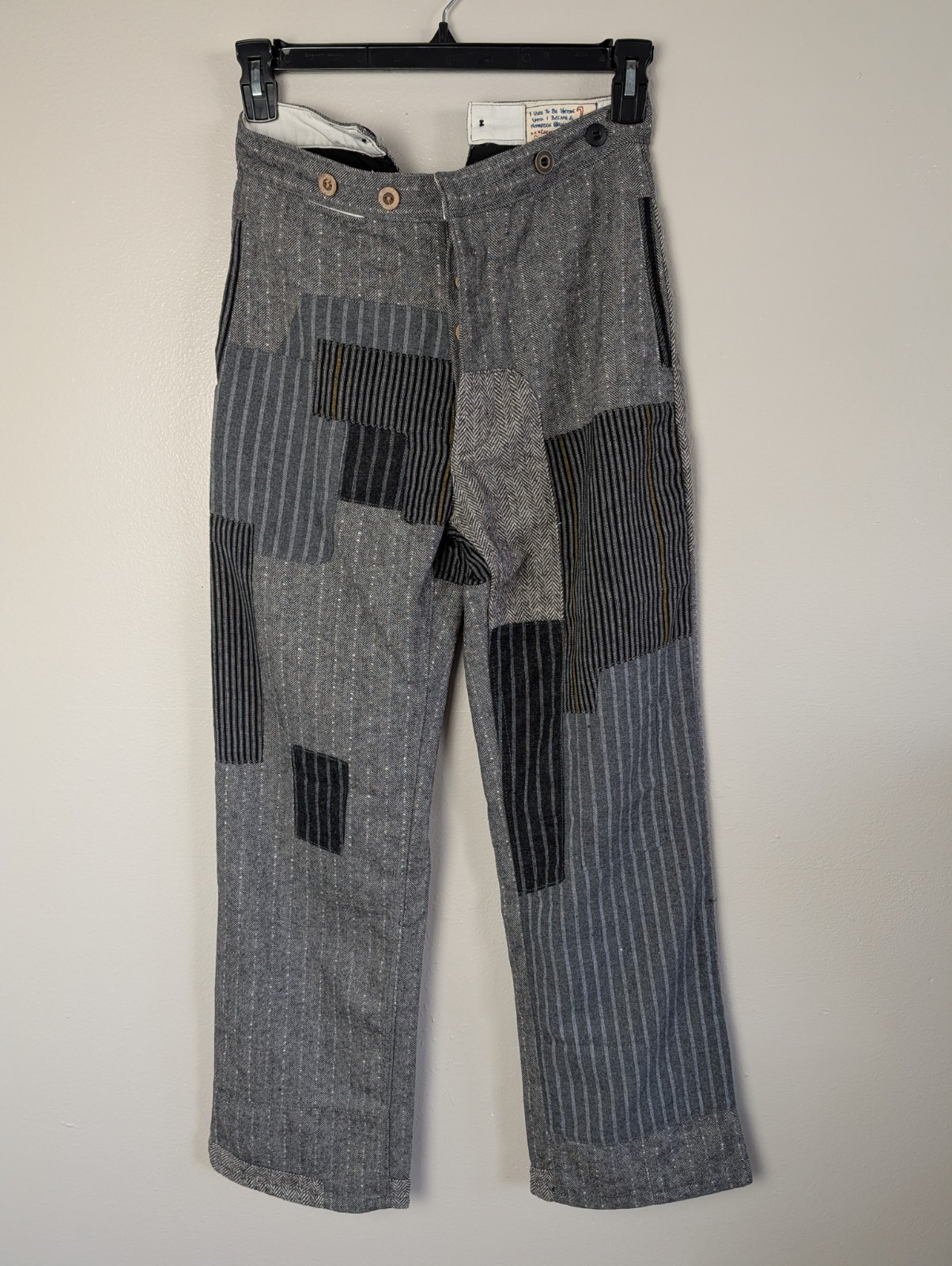 Free People x Sandrine Rose Herringbone Worker Patchwork Pants Tokyo Size 27 New