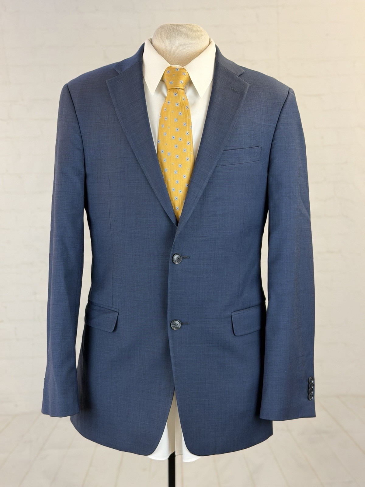 Tommy Hilfiger Men’s Dark Blue Stretch Wool Suit 40L 32X34 $395 Slim Fit