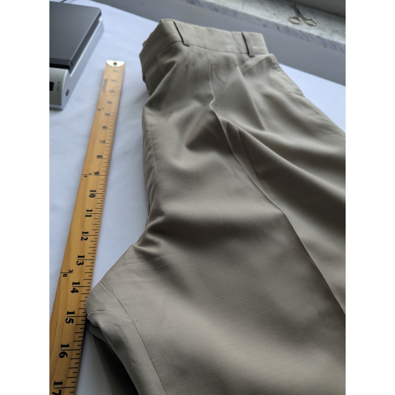 VTG Ralph Lauren Dress Pants Mens 35×31 Tan Wool Cashmere 120s Pleated Cuffed