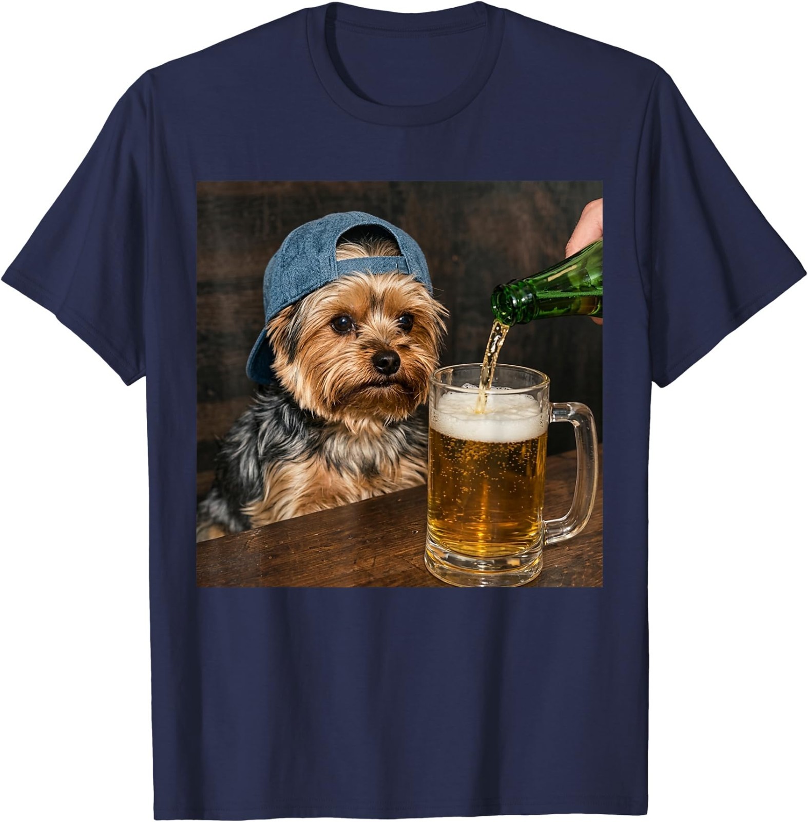 Yorkie Drinking Beer Funny Dog Meme T-Shirt
