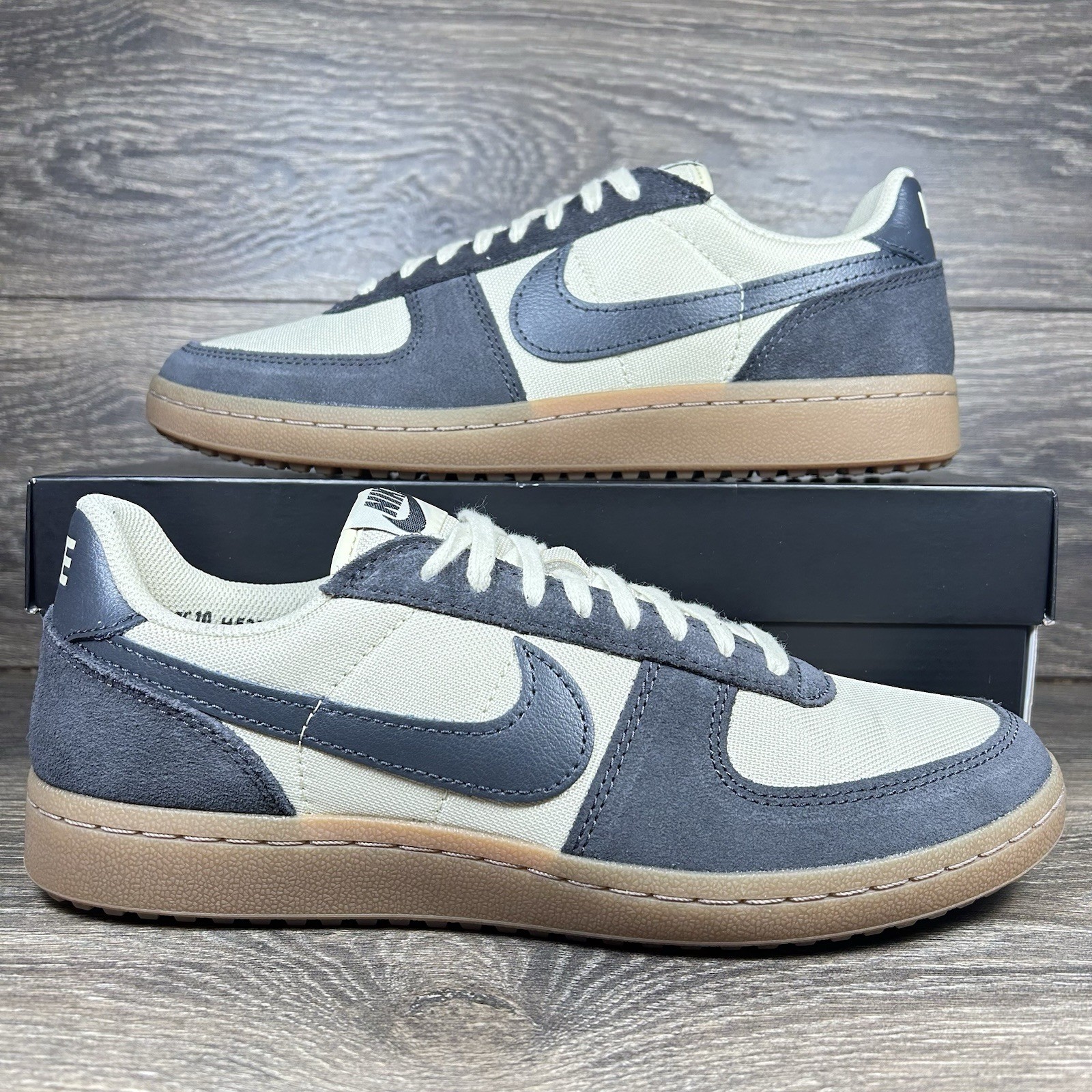 Nike Men’s Field General Khaki Gray Gum Brown Athletic Casual Shoes Sneakers New